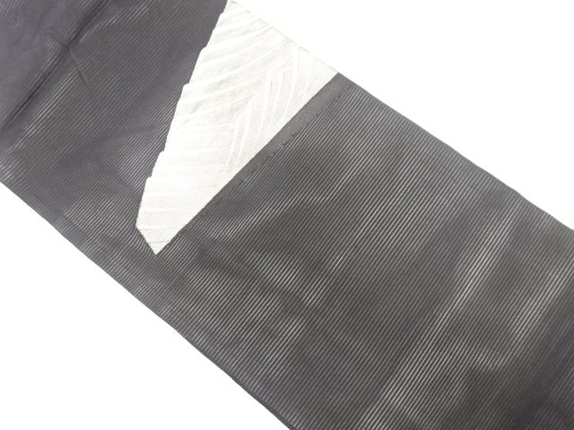 絽　山並み模様織り出し　名古屋帯